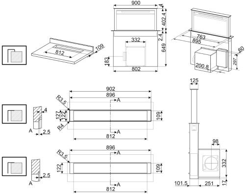 Вытяжка Smeg KDD90CNE2