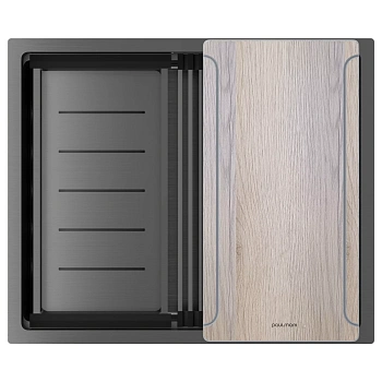 Мойка Paulmark NEXT-MULTI SINK 54 UNI, PM785445-GM, вороненая сталь