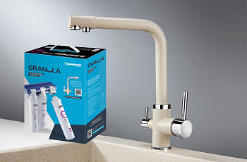 Комплект кухонный смеситель Granula GR-2015 Пирит + Фильтр Granula