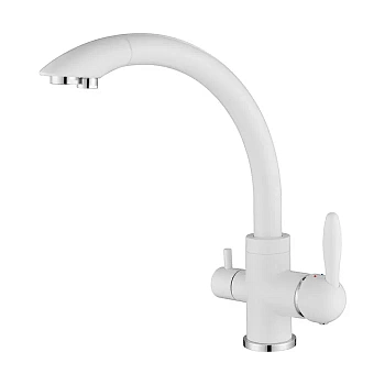 Смеситель для кухни Paulmark ESSEN, белый матовый, Es213001-WH