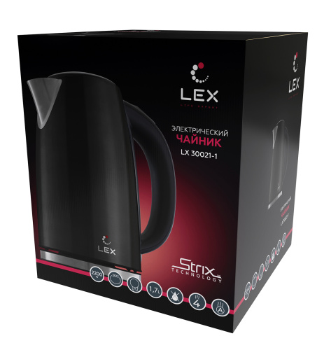 Электрочайник LEX LX 30021-1, черный