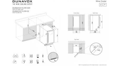 Винный шкаф встраиваемый Dunavox DAUF-32.83MB