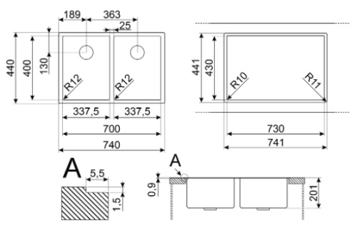 Мойка Smeg VR12S3434