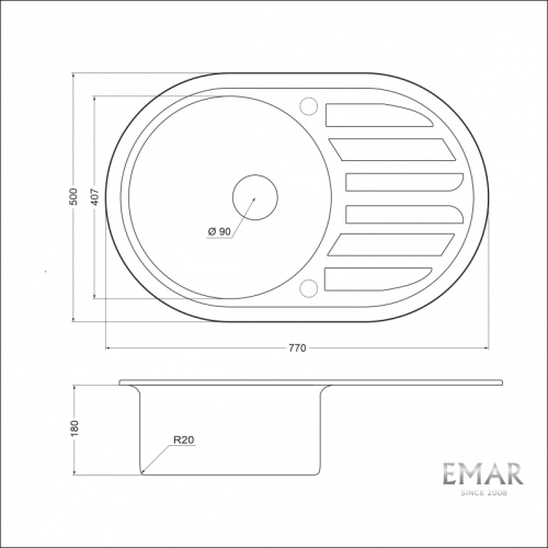 Мойка Emar Steel 7750