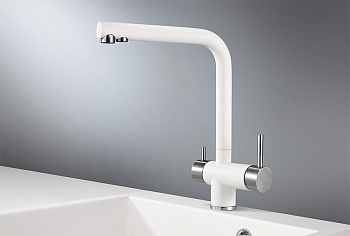 Смеситель для кухни Granula GR-2305, арктик (белый)