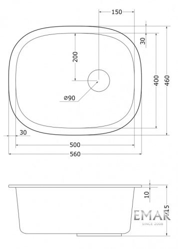 Мойка Emar EMQ-1560.P Оникс