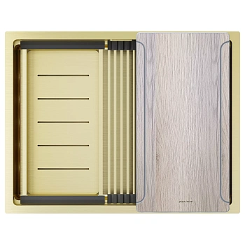 Мойка Paulmark NEXT-MULTI SINK 58 UNI, PM785845-LG светлое золото
