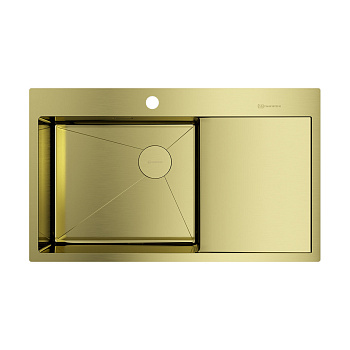 Мойка Omoikiri Akisame 86-L Side-LG нерж. сталь/светлое золото