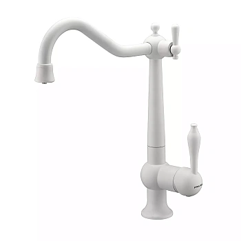 Смеситель для кухни Paulmark RETRO, белый матовый, Re213226-WH