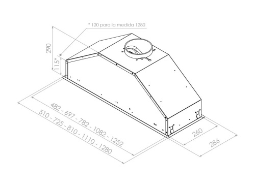 Вытяжка Pando GTI/810 NEGRO V.1050 ECO SEC PLUS