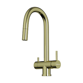 Смеситель Omoikiri Akita-S-LG латунь/светлое золото