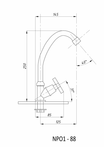 Кран для холодной воды TSARSBERG (TSB-01-88) тип Кр-ЦБА