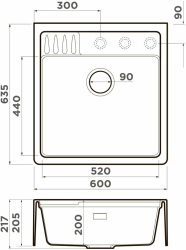 Мойка Omoikiri Kinokawa 60-GB Графит