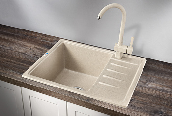 Кухонная мойка Granula Стандарт кварц ST-5803, бежевый