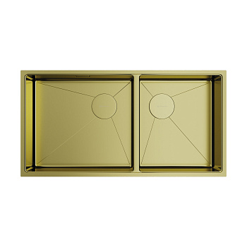Мойка Omoikiri Taki 85-2-LB-U/IF Side-LG нерж. сталь/светлое золото