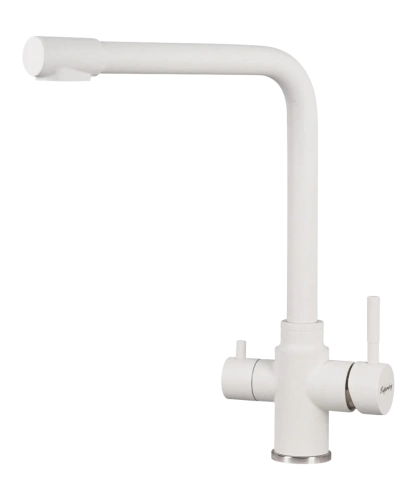 Кухонный смеситель Kuppersberg Geo KG2385CR WHITE ALABAS