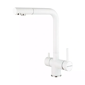 Смеситель для кухни Paulmark SKALEN, белый матовый, Sk213020-WH