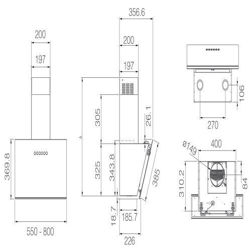 Вытяжка Elica JUST DRY BL/A/80