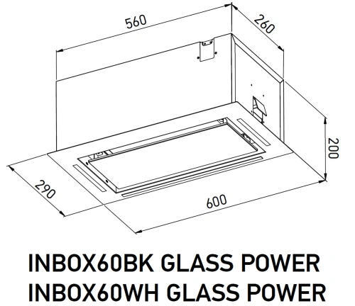 Полновстраиваемая вытяжка Meferi INBOX60WH GLASS POWER