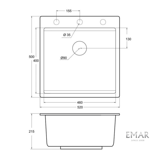 Мойка Emar EMQ-1520.Q Алмаз