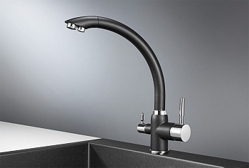 Смеситель для кухни Granula GR-2167, чёрный