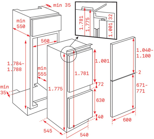 Встраиваемый холодильник Teka RBF 73340 FI