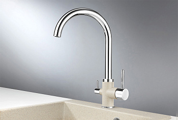 Смеситель для кухни Granula GR-3168, xром/пирит