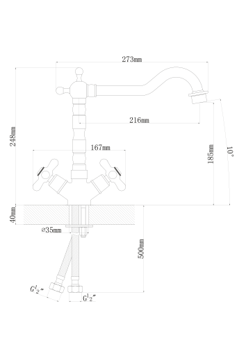 Кухонный смеситель PVD Florentina Тау Бронза