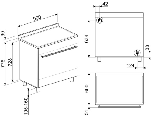 Варочный центр Smeg CX91GMBL