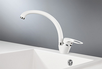 Смеситель для кухни Granula Стандарт ST-03, белый