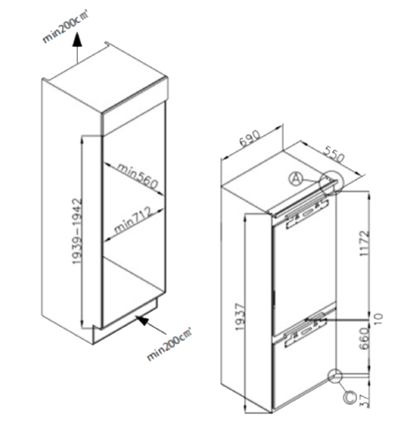 Холодильник встраиваемый MILLEN MBI193.7D