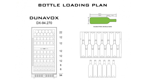 Винный шкаф встраиваемый Dunavox DX-94.270DMBK
