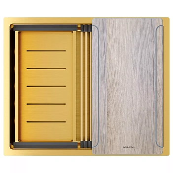 Мойка Paulmark NEXT-MULTI SINK 54 UNI, PM785445-BG, брашированное золото