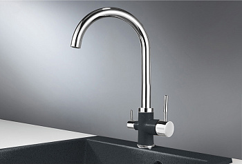 Смеситель для кухни Granula GR-3168, xром/шварц