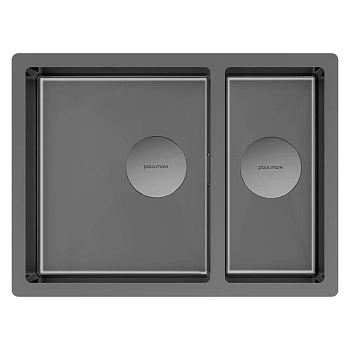 Мойка Paulmark NEXT 58/2S UNI, PM225844-GM, вороненая сталь