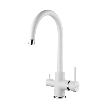 Смеситель для кухни Paulmark ESSEN, белый матовый, Es213211-WH