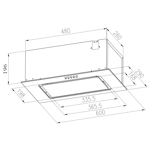 Полновстраиваемая вытяжка MEFERI INBOX60WH GLASS ULTRA