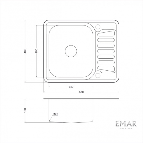 Мойка Emar Steel 5848
