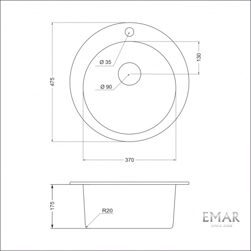 Мойка Emar EMQ-1475.C Антрацит