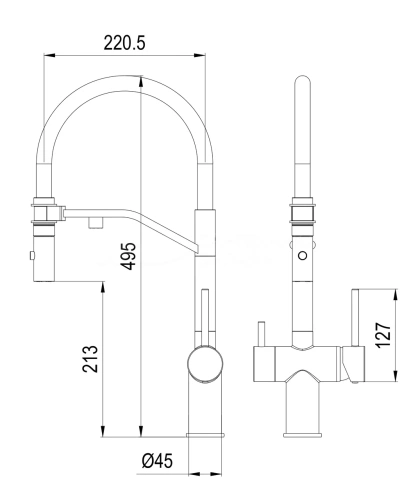 Смеситель для кухни Milacio Ultra 557 золото
