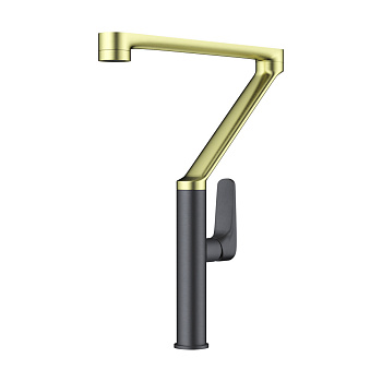 Смеситель Omoikiri Tara-LG-GM латунь/светлое золото/вороненая сталь
