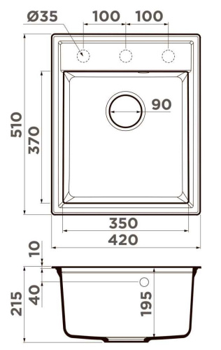 Мойка Omoikiri Daisen 42ES Espresso