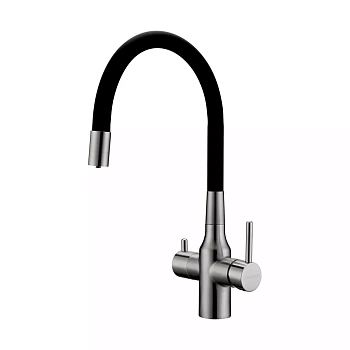 Смеситель для кухни Paulmark SALIX, брашированная сталь, Sa213419-BS