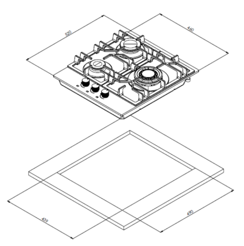Газовая панель Weissgauff HGG 451 BGV