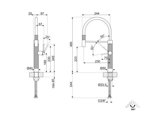 Смеситель Smeg MID6SS