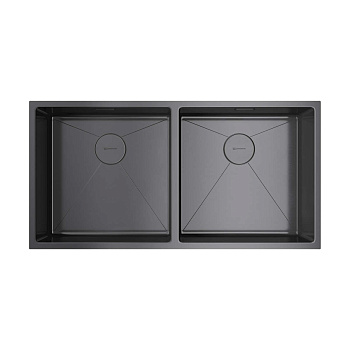 Мойка Omoikiri Taki 86-2-U/IF-GM нерж. сталь/вороненая сталь