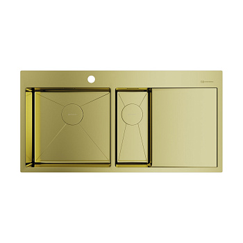 Мойка Omoikiri Akisame 100-2-L-LG нерж. сталь/светлое золото