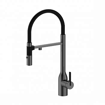 Смеситель для кухни Paulmark Magneto One, вороненая сталь, Ma213188-GM