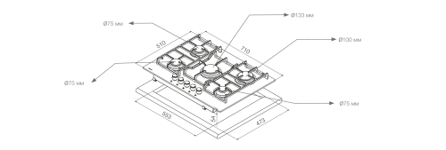 Варочная панель Pando PGA-4370