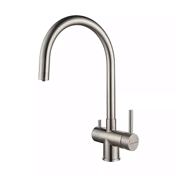 Смеситель для кухни Paulmark HELLER, брашированная сталь, He213218-BS